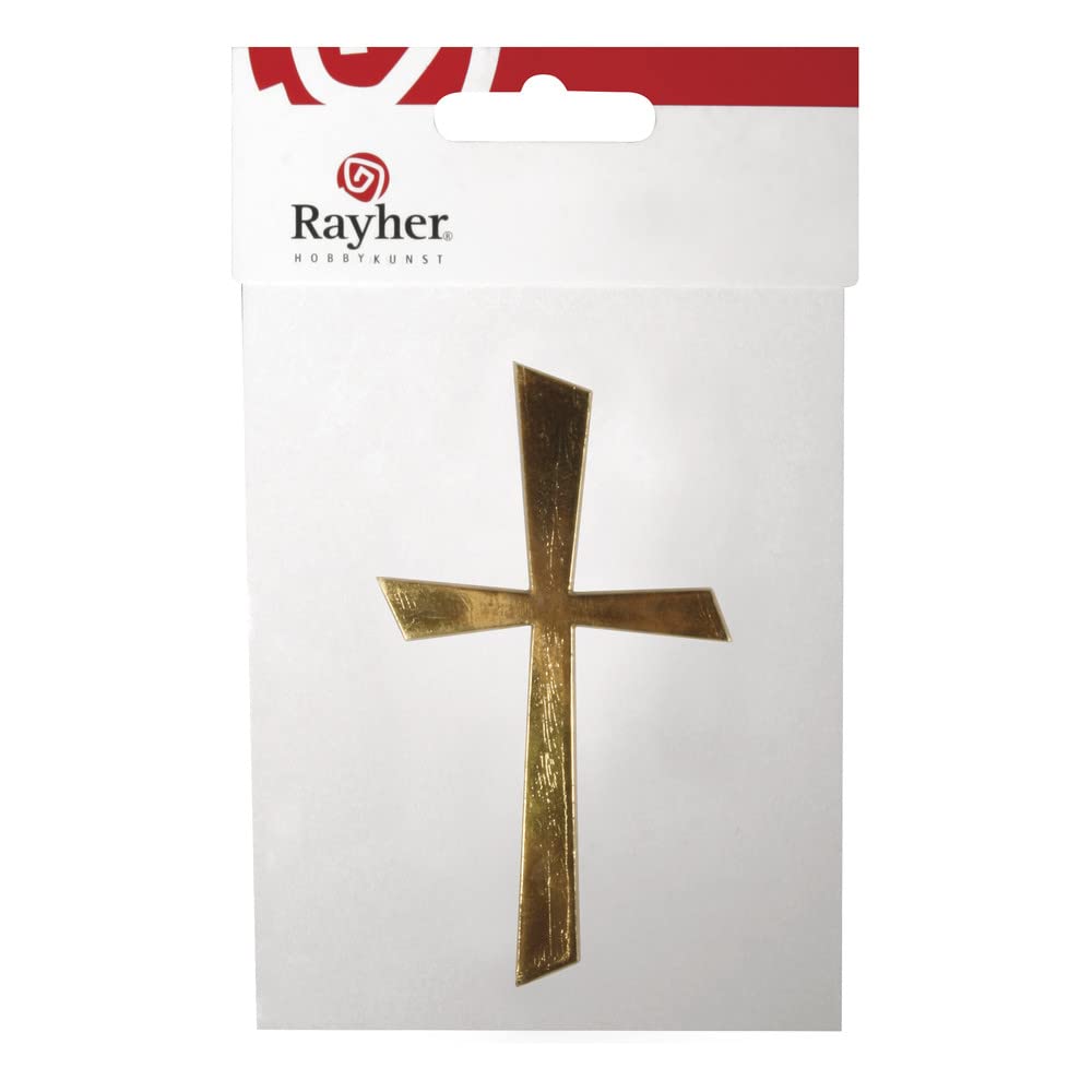 Rayher Wax Motive Cross Gold, 10.5x5.5cm, tab-Bag 1pc