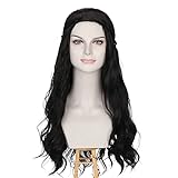 Miss U Hair Long Wavy Dark Brown Costume Wig Women 70s 80s Hippie Party Wig Halloween
