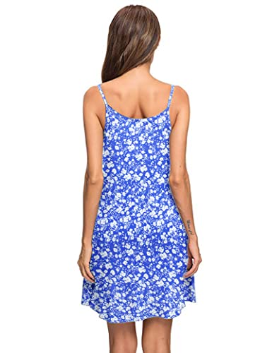 Image of MISFAY Women's Summer Spaghetti Strap Casual Beach Cover Up Dress with Pockets