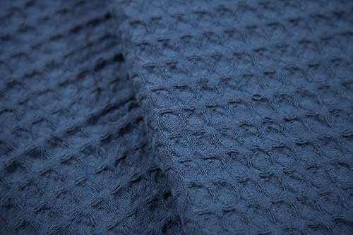 Hillfair 100% Combed Cotton Blanket– Twin Size Bed Blankets– Warm Soft All Season Breathable Lightweight Summer Blankets– Waffle Weave Home Decor Bed Blanket- Navy Twin Bed Cotton Blankets/Bedcovers #TOP5
