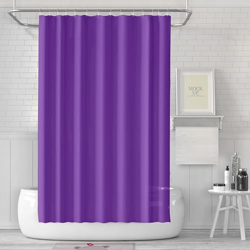 timecity Shower Curtain Liner Purple Bath Curtain with 3 Magnets Thickened Water Proof Quick Drying Shower Curtain Set with 12 White Hooks Plastic Shower Liner for Bathroom Shower,71x71inch