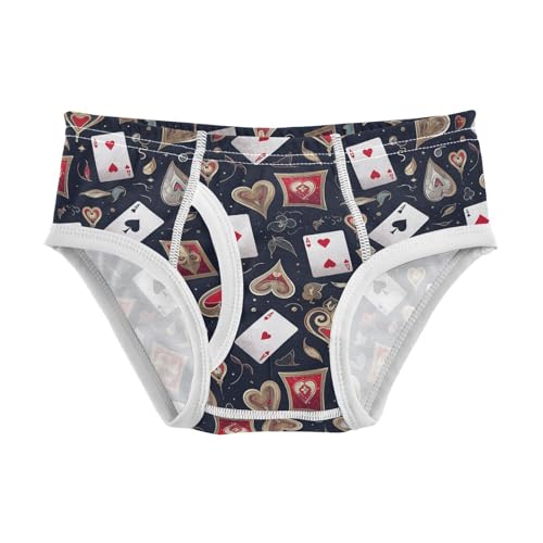 visesunny Boys Cotton Underwear Poker Heart A Pattern Printed Toddler Soft Training Briefs Size 2T-8Y for Kids