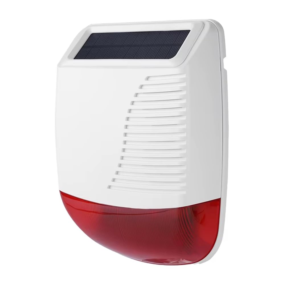 UDSKNV[KSL Wireless 433MHz Solar Powered Outdoor Siren Light Flash Strobe Waterproof Alarm for Home Security Burglar Systems