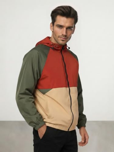 Image of CHKOKKO Sunscreen Jacket for Men Windcheater Hooded Zipper Sports Jacket | UV Protection | Sun Protective | Lightweight Water Resistant | Riding Biker | Outdoor Travel Gym Running