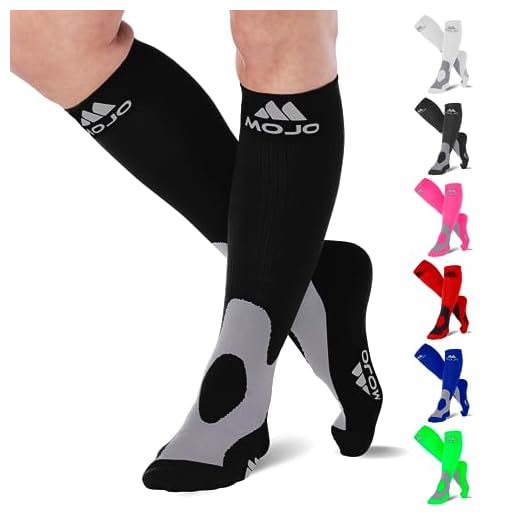 Mojo Compression Socks for Men & Women 20-30 mmHg Black XL A601BL4