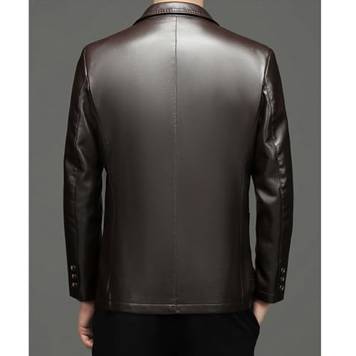 Chaqueta de cuero para hombre estilo casual con bolsillos miniatura 6