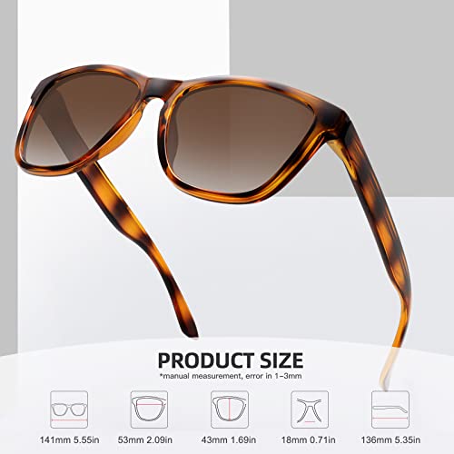 MEETSUN Polarized Sunglasses for Women Men Trendy Classic Designer Retro Driving Sun Glasses - Brown Tortoise/Brown