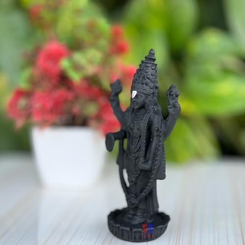 Image of Tirupati Balaji Idol for Car Dashboard, Venkateswara Swamy murthi, Vaastu Advised Balaji Statue - Tirupati Balaji Murti Idols for Pooja Room (Black 11 CM)