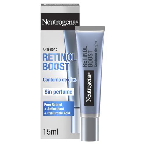Neutrogena Retinol Boost Contorno de ojos (15 ml), crema antiedad con retinol puro para el contorno de los ojos, crema anti ojeras y bolsas que combate los signos del envejecimiento, sin perfume