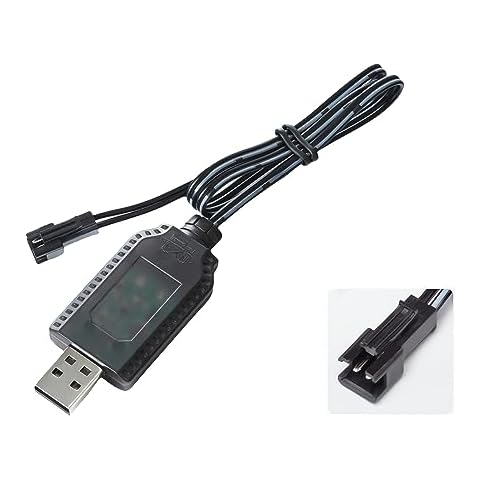 Aliwisdom Universal RC Battery Charger Cable with SM 2 Pin Connector Plug for 7.4V 2S Lipo Battery, Compatible RC Car/RC Boat/RC Plane/RC Drone/RC Tank/RC Helicopters and Other Remote Control Toys Cover