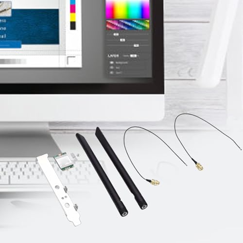 XUMIUZIY Tarjeta WiFi 6E MT7920 Chipset 1800Mbps Dual Band 2.4GHz 5GHz con 8dBi Antenas, para Portátiles Winos 10 11 Interfaz M.2 2230 A E miniatura 4