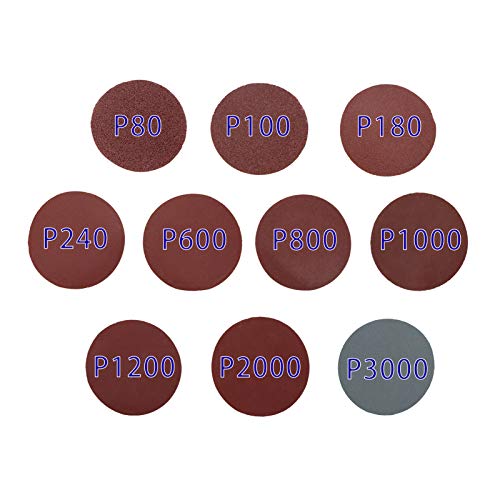 Pad de polissage Whosee 3 pouces 100 pcs avec disques abrasifs grain P80 à P3000