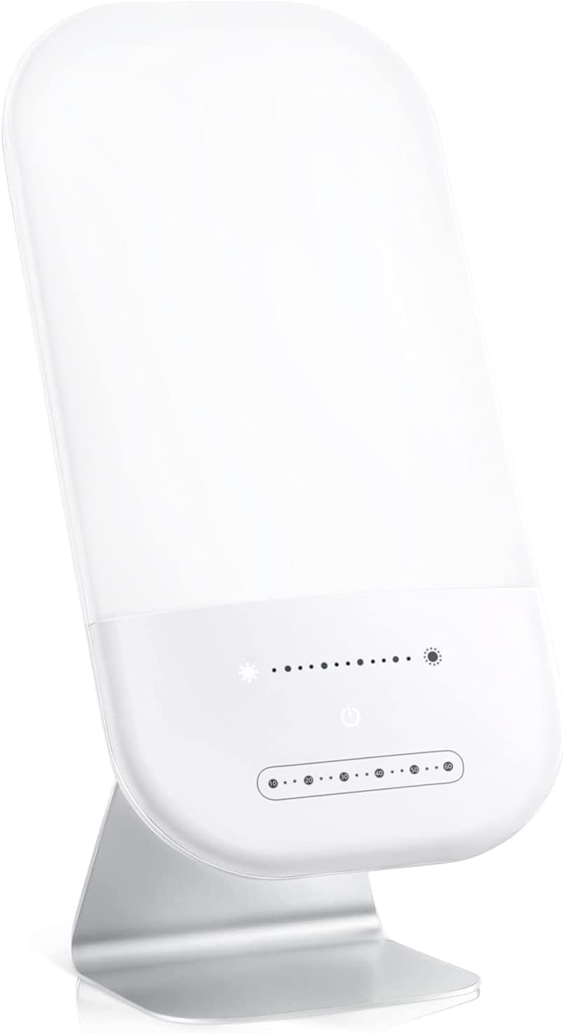 HILOLY Light Therapy Lamp, UV-Free 10000 Lux Therapy Light, Sun Lamp with 5 Adjustable Brighteness & Color Temperature, Touch Control and 4 Timer Funtion, Sunlight lamp for Seasonal Sunlight Changes : Health & Household