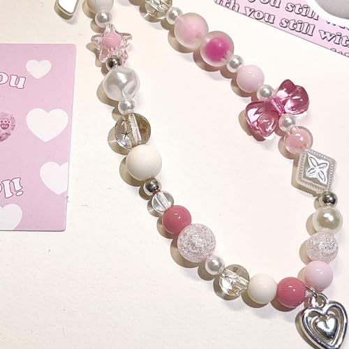 Image of Beaded Camera Wrist Strap Cute Digital Camera Charm Lanyard, Phone Wristlet Charms, Phone Chain for Camera