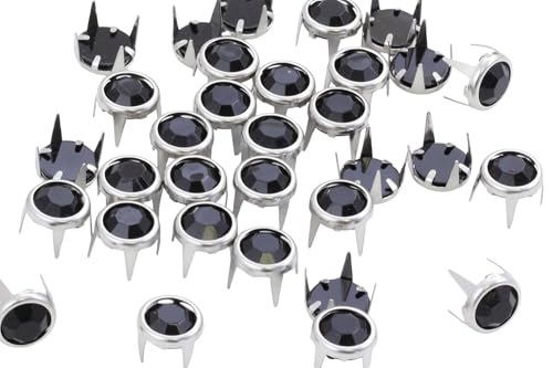 Allstarco 8mm (5/16") Jet Black Bedazzler Rhinestone Refills, 50 PCS