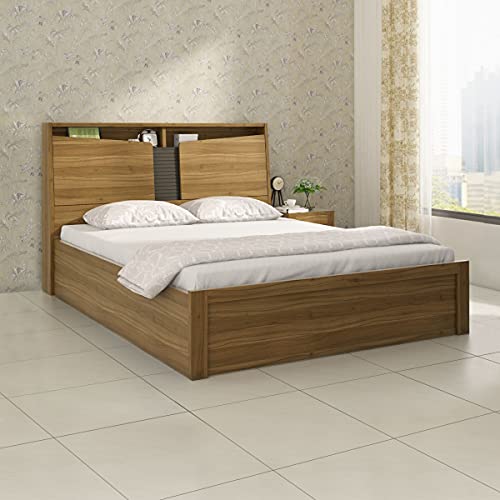 Image of Home Centre Quadro Flex Queen Size Bed with Hydraulic Storage (Engineered Wood,Brown)