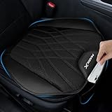 JuYuna マークX 車用 シートクッ ション Mark X 130系 120系 通気性 カーシート 収納ポケット付き 低反発 クッション蒸れない カーシート 車用 運転 自宅用 オフィス 滑り止め 座布団 母の日父の日敬老の日 誕生日プレゼント用 四季汎用（1PCS，ブラック，運転席 or助手席)