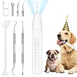 ZREVSB Dog Teeth Cleaning Kit,Dogs Tooth Brushing Kit with Light,3 Modes Doggie Toothbrush, Dog Plaque and Tartar Remover for Teeth,Low Noise Dog Teeth Cleaner,Pure White