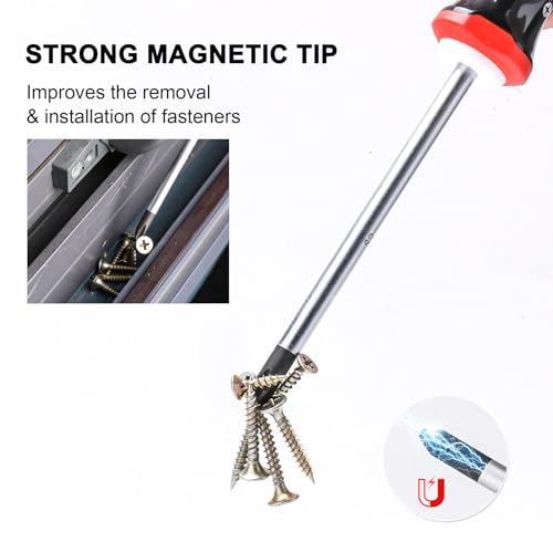 Image of HAUTMEC 7PCS Pro Magnetic Screwdriver Set With Forged S2 Shanks, Magnetic Tips Screw Driver Set and Tri-Material Cushion Grip for Automotive Repair and Site Renovation