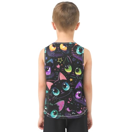 Boys' Tank Top Shirt Dark Cat Pattern Sleeveless T-Shirts3