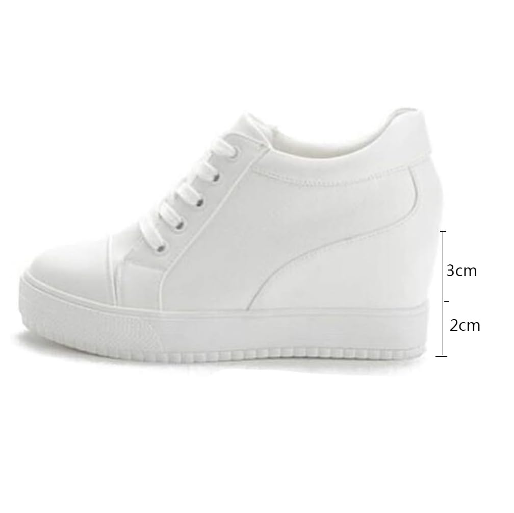 Scarpe da Ginnastica con Tacchi nascosti da Donna Scarpe con Zeppa Alta Sport Casual con Lacci Piattaforma da Palestra Sneakers Alte con Altezza Atletica Tacchi Alti