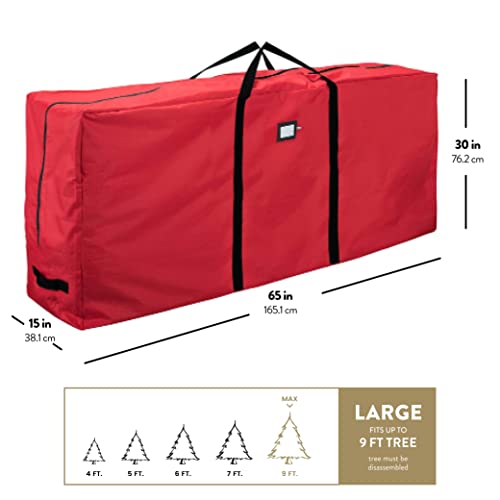 Zober Premium Christmas Tree Storage Bag - Fits Up To 9 Ft Tall Artificial Disassembled Trees, Durable Handles & Sleek Dual Zipper - Holiday Xmas Bag Made Of Tear Proof 600D Oxford - 5-Year Warranty #TOP5