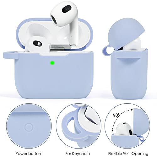 Image of VISOOM Case for Airpods 3 Pink Airpods 3rd Cases 2021 Silicone for iPod 3 Earbuds Case Cover Women Wireless Charging Case with Accessories Girl Bling Keychain for Apple Ear Buds 3rd Generation