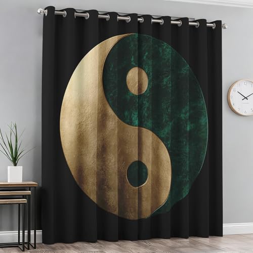Rideau occultant thermique marbre vert isolant phonique à œillets - 4