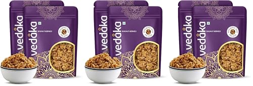 Image of Amazon Brand - Vedaka Premium Walnut Kernels | 1 Kg | Dried Walnut Without Shell | Natural Akhrot Giri | Delectable And Crunchy | Healthy Snack | Pack Of 6, Each 500 G