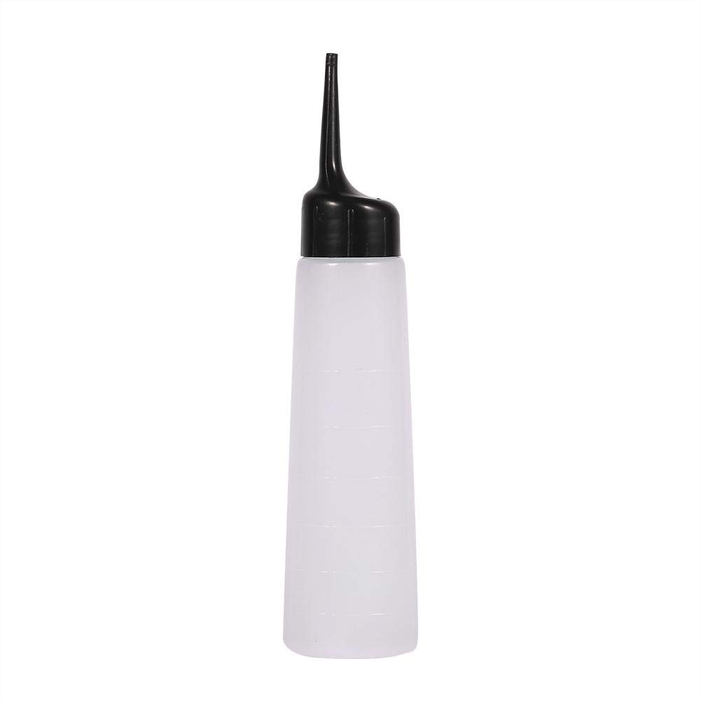 Large application bottle 240 ml with measuring scale, elumen applicator, precision tip Empty applicator Glue bottle Salon Hair cleaning Wash pot Long tip applicator bottle For hair color applicator