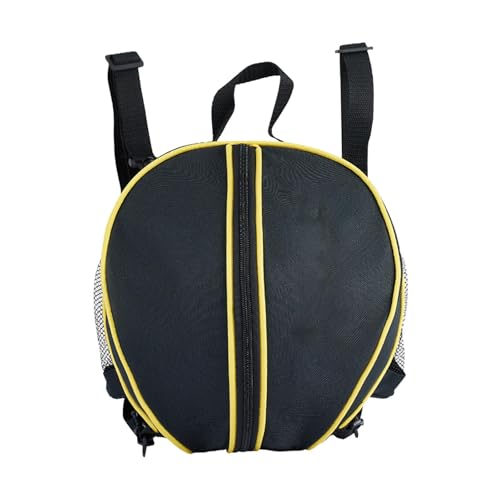 Vaveren Mochila esportiva redonda para basquete, suporte para futebol, esporte, treino, vôlei, Preto
