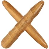 COLLBATH Outils de Massage en Bois Lot de 2 Bâtons Portables pour Réflexologie et Massag...