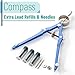 Mr. Pen- Professional Compass for Geometry, Blue with Extra Leads, Metal Compass with Lock, Drawing Compass, Geometry Compass, Math Compass, Compass Drawing, Drafting Compass, Drafting Tools