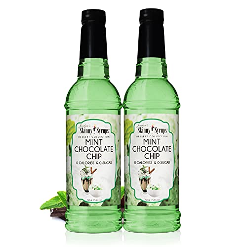 Jordan's Skinny Mixes Syrups Mint Chocolate Chip, Sugar Free Flavoring Syrup, 25.4 Oz Bottle (Pack Of 2), Mint Chocolate Chip, 50.8 Fl Oz