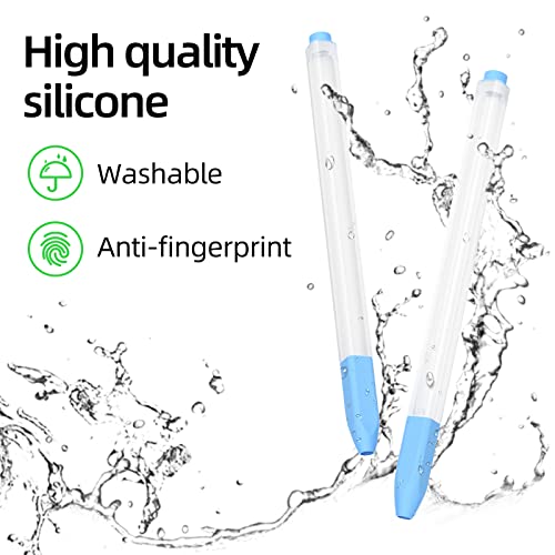 Image of Compatible with Samsung Galaxy Tab S7 /S7+ /S7 FE /S8 /S8+ /S8 Ultra /S9 /S9+ /S9 Ultra Pencil Case S Pen Case, Silicone Translucent Non-Slip Cover. (Sky Blue)
