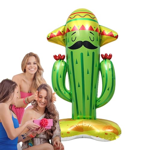 Cactus globos, globo de cerveza, jarra de cerveza Cactus-Ananas de pie 4D, enormes decoraciones de fiestas de taco, accesorios para fiestas para niños, hombres y mujeres, fiesta occidental-aco-cumplea
