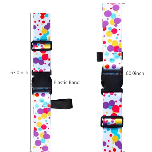 Image of Luggage Straps for Suitcases TSA Approved Easy Pack Organized Suitcase Strap, Luggage Strap, Luggage Belt Strap, Bag Straps for Luggage. Buckle Straps Travel Accessories (Colorful Dot)