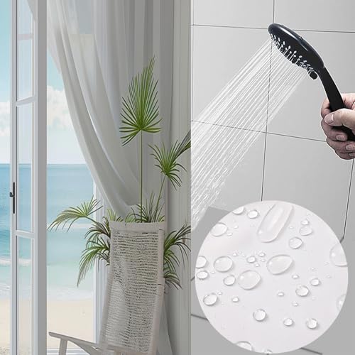 Rideau de douche 180 x 180 cm lavable avec 12 crochets inclus pour salle de bain