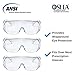 AMSTON Safety Glasses Personal Protective Equipment, PPE, Eyewear Protection, Clear, ANSI Z87+ Standards, High Impact, Vented Sides, For Construction, Laboratory, Chemistry Class (3 pack)