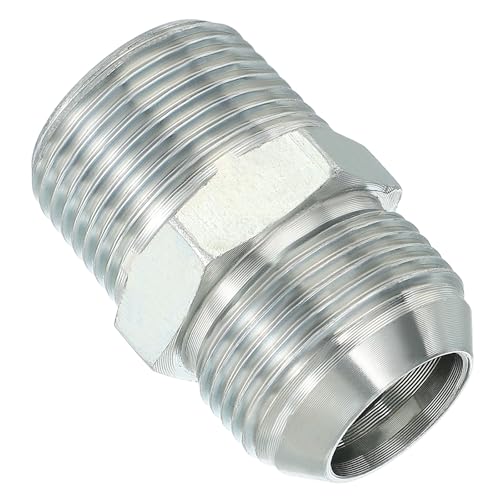 Image of PATIKIL Pipe Adapter Connector 1-5 /16 inch Male 74 Flare JIC x 1 inch Male R Pipe Fitting Oil Feed Restrictor Fitting Hydraulic Connector for Oil Steam Water Pipelines System