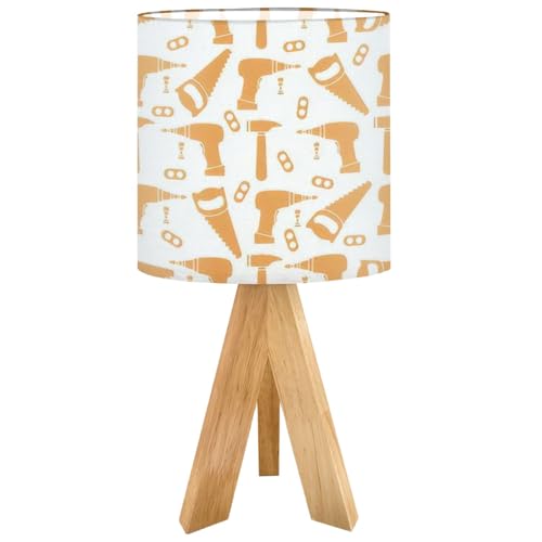 JCFANGALLERY Cute Kids Bedside Desk Table Lamp Seamless Kid Toys Toy Tools Hammer Cordless Screwdriver Children Nightstand Lamp, Tripod Small Night Lights Linen for Nursery Room Bedroom Dorm Decor