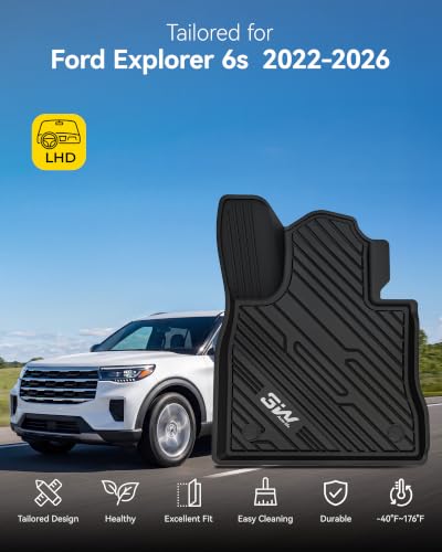 Image of 3W Floor Mats & Cargo Liner with Backrest Mats for Ford Explorer 2022-2026