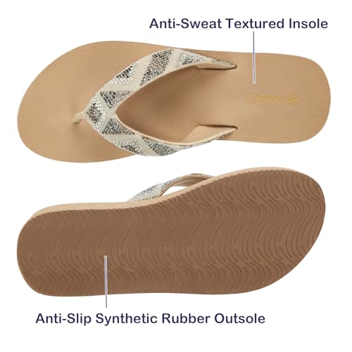 Ampeo Women's Arch Support Flip Flops Comfortable Casual Summer Beach Thong Sandals