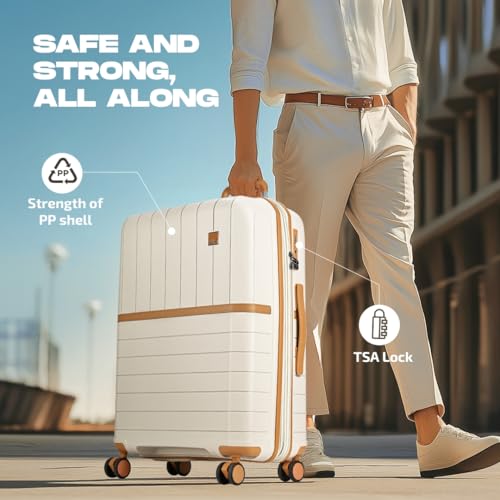 Image of VIP Classic Check-in-67 cm Medium 8 Wheels Trolley Bag | Hard Luggage for Travel | 5 Years International Warranty (Brown)