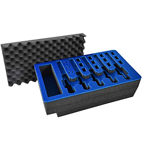 Pistol & Magazine Storage Foam Insert For Apache 5800 Case | 2 Piece Set Pre-Cut Military Grade Polyethylene Foam Base Insert And Lid Liner (Case Not Included) | Foam Insert For Gun Case | Foam Liner For Gun Case #TOP17