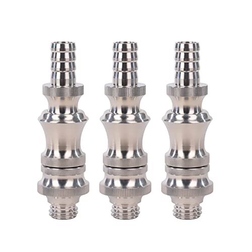 Dschinni 3x Schlauchadapter V4A Edelstahl mit 14.4/14.5 Schliff Silber I 3 Adapter für Shisha Schlauch I Schlauch…