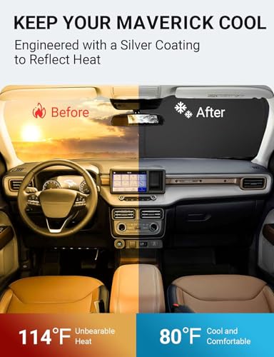 Image of Proadsy Custom Fit Car Windshield Sun Shade for 2022-2026 Ford Maverick