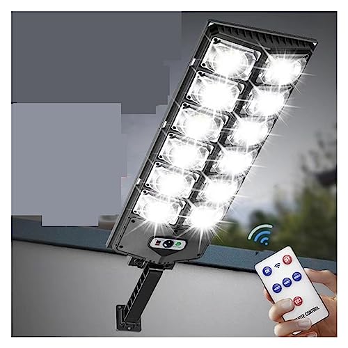 QZCX Luces de calle solares Luz de inundación solar al aire libre con 3 modos de luz Control remoto Iluminación de sensor de movimiento impermeable for jardín Patio Camino(128COB-Large With RC,2Pcs)