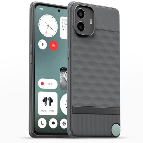 Image of Pikkme Back Cover for CMF by Nothing Phone 1 5G Camera Protection 3D Hexa Cube Design Silicone Protective Bumper Case (Grey)