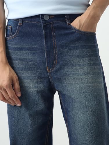 Image of Urbano Fashion Men's Straight Fit Heavy Washed Jeans Stretchable